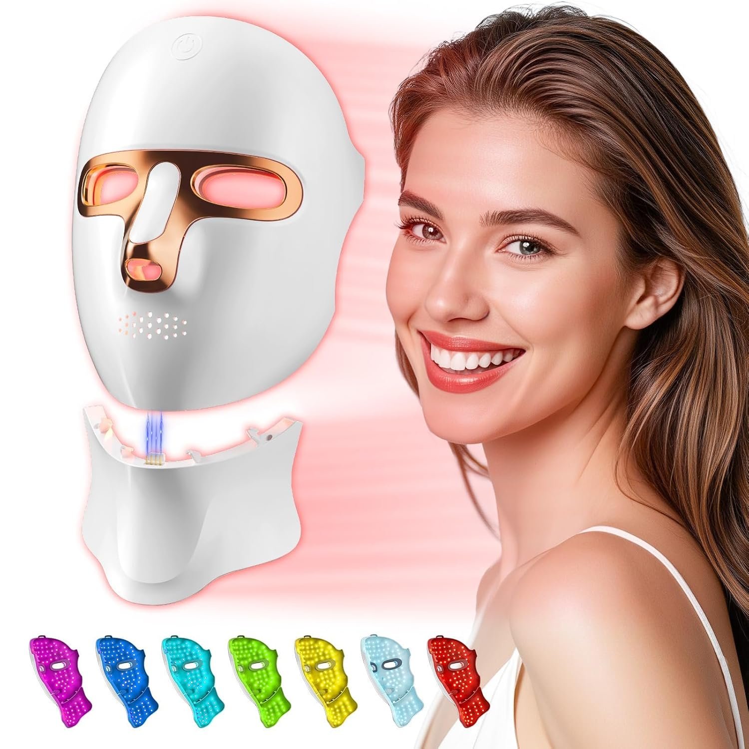 Tinkoola Red Light Therapy Mask for Face and Neck 7+1
